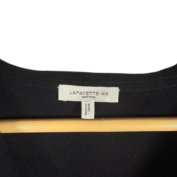 Lafayette 148 Women’s Wool Hooded Embellished Trim Tunic Black Size M/L - Picture 6 of 9